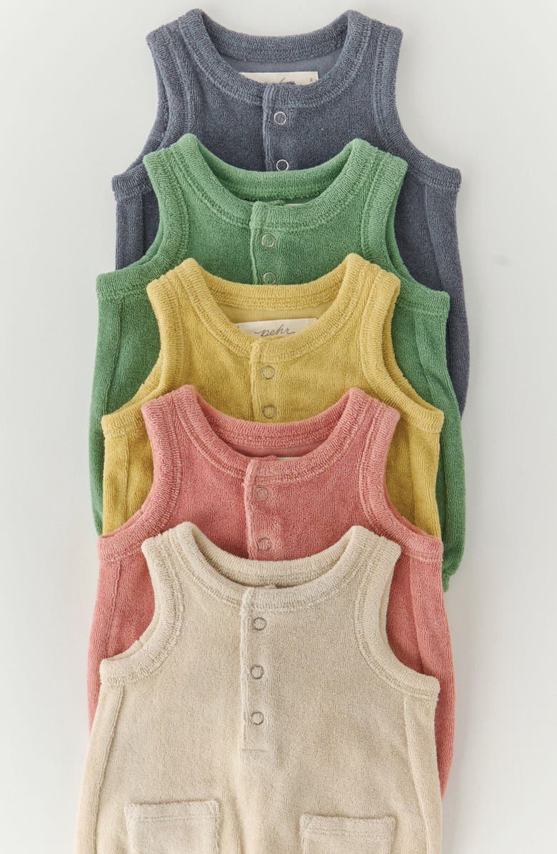 Pehr Classic Terry Bubble Romper, Alternate, color, Grass