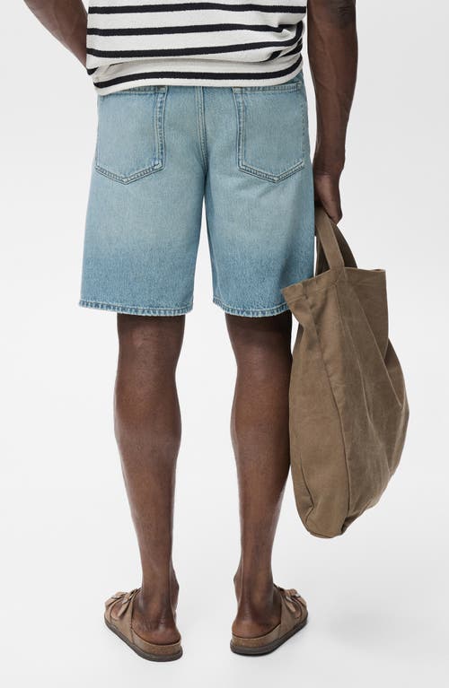 Mango Regular Fit Denim Shorts In Blue