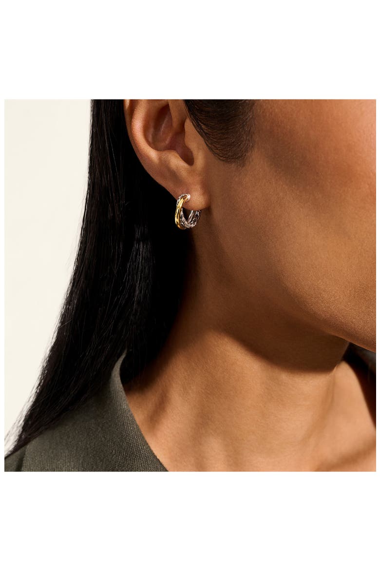 JH Essentials Crossover Hoop Earrings, 15mm, Alternate, color, SILVER/GOLD