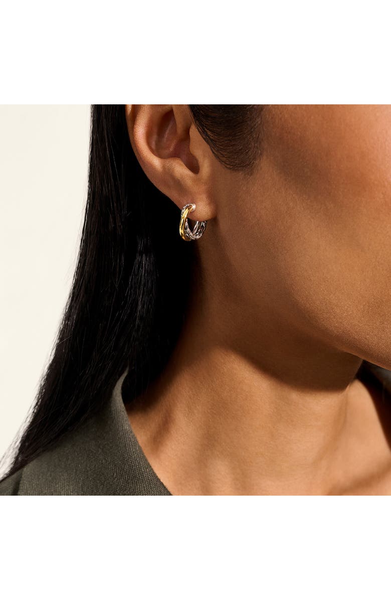 John Hardy JH Essentials Crossover Hoop Earrings, 15mm, Alternate, color, Silver/Gold