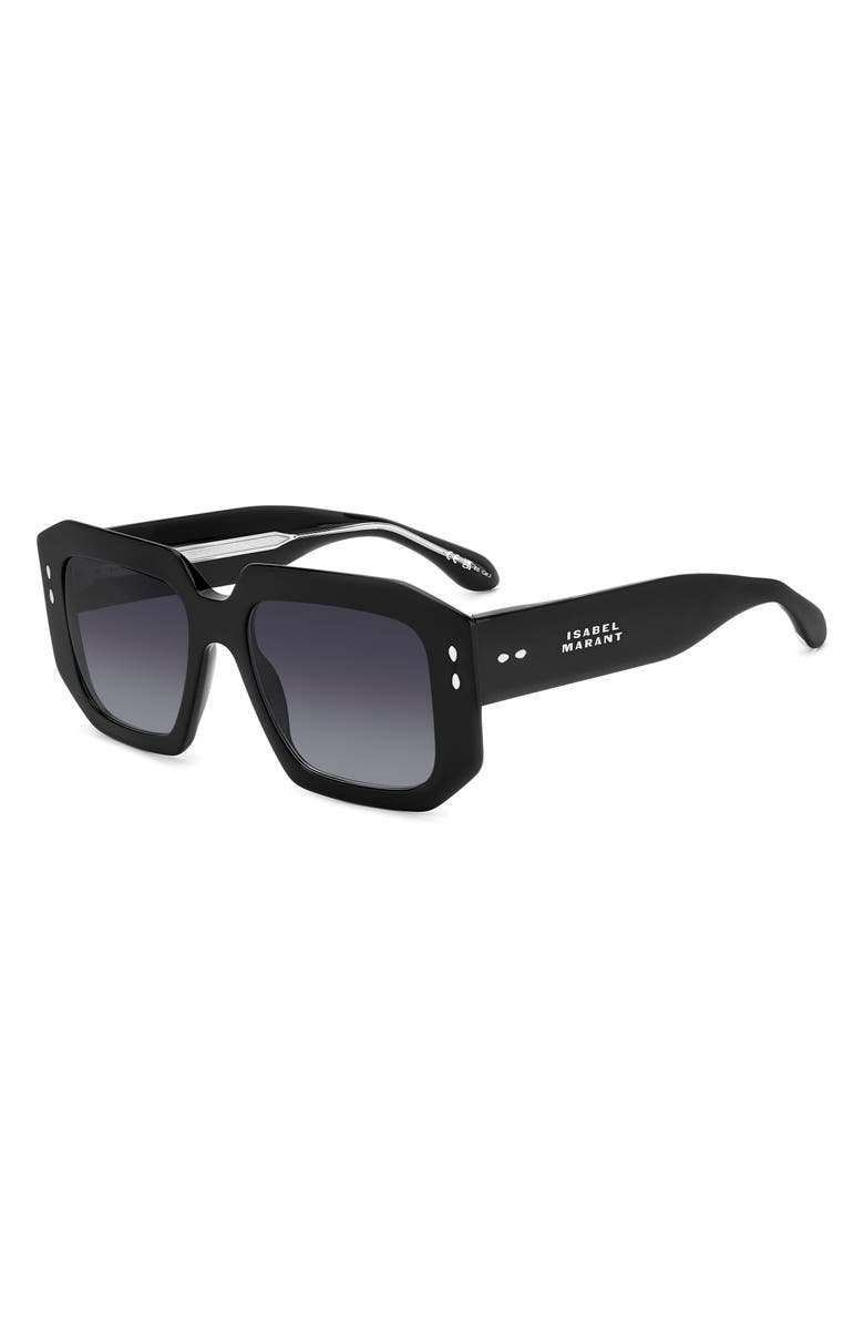Isabel Marant 53mm Gradient Square Sunglasses, Alternate, color, Black/ Grey Shaded