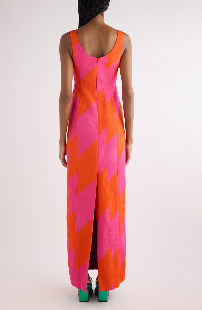 Dries Van Noten Debant Broken Stripe Moiré Sheath Dress, Alternate, color, Fuchsia