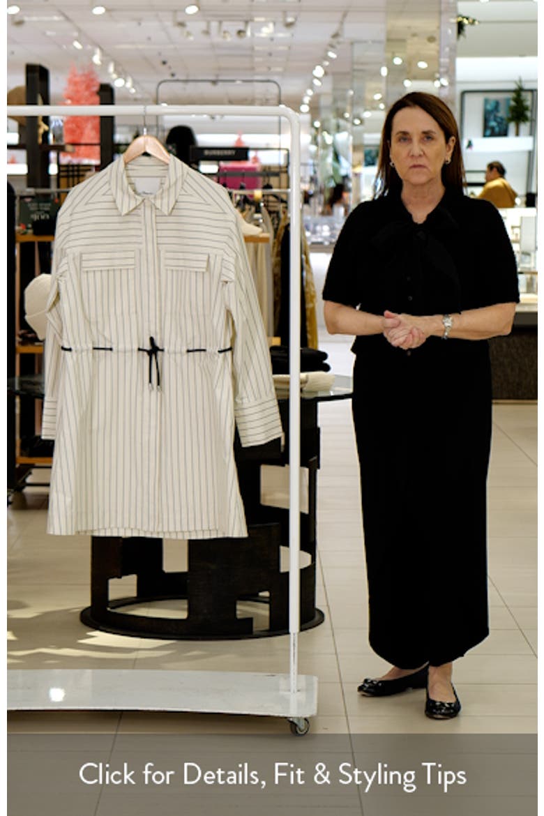 Striped Tie Waist Shirt Dress video