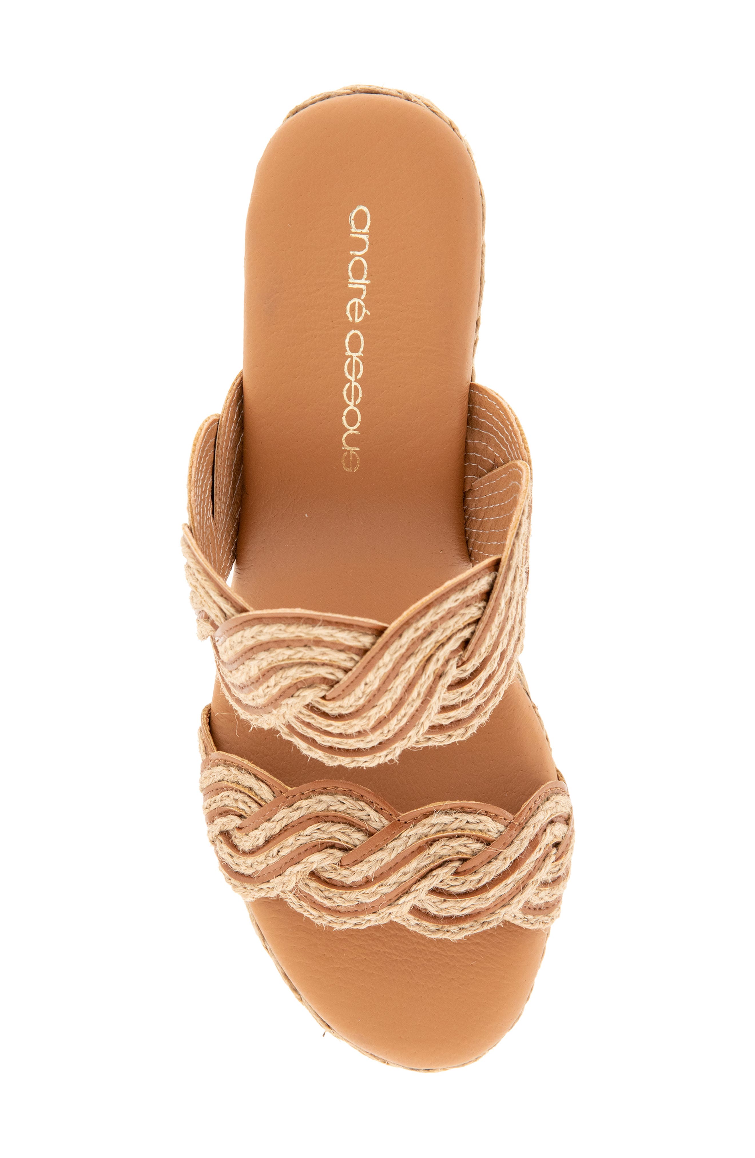 Nitra Twist Espadrille Platform Wedge Sandal, Alternate, color, NATURAL/ COGNAC