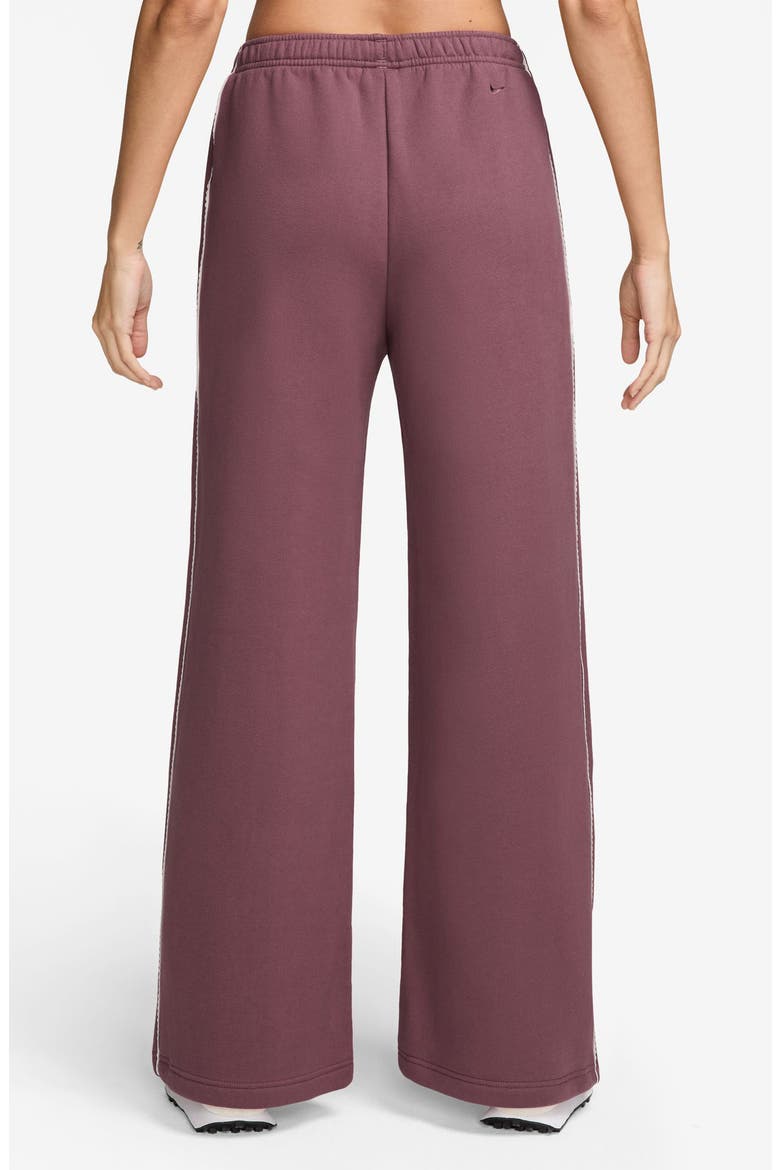Sportswear Studio Mid Rise Scallop Wide Leg Fleece Pants, Alternate, color, PINK SMOKE
