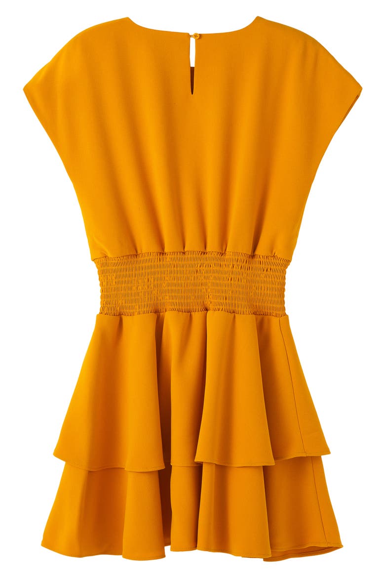 Tiered Crepe Dress, Alternate, color, SUNFLOWER