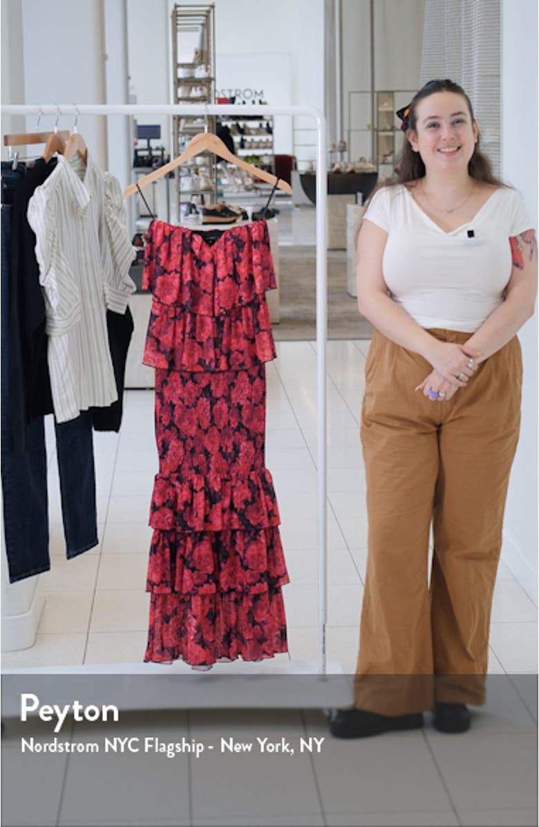 Casablanca Floral Tiered Ruffle Dress, sales video thumbnail