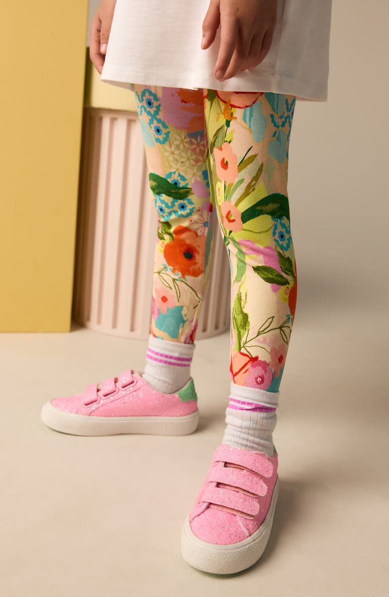 NEXT Kids' Unicorn Cotton Graphic T-Shirt & Floral Leggings Set, Alternate, color, White