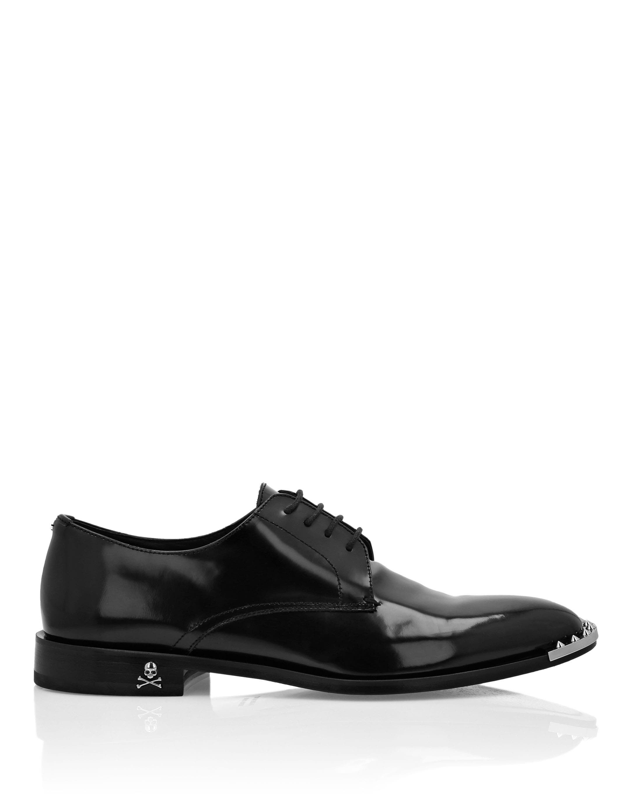 Leather Derby Shoes Men, Alternate, color, black/nickel