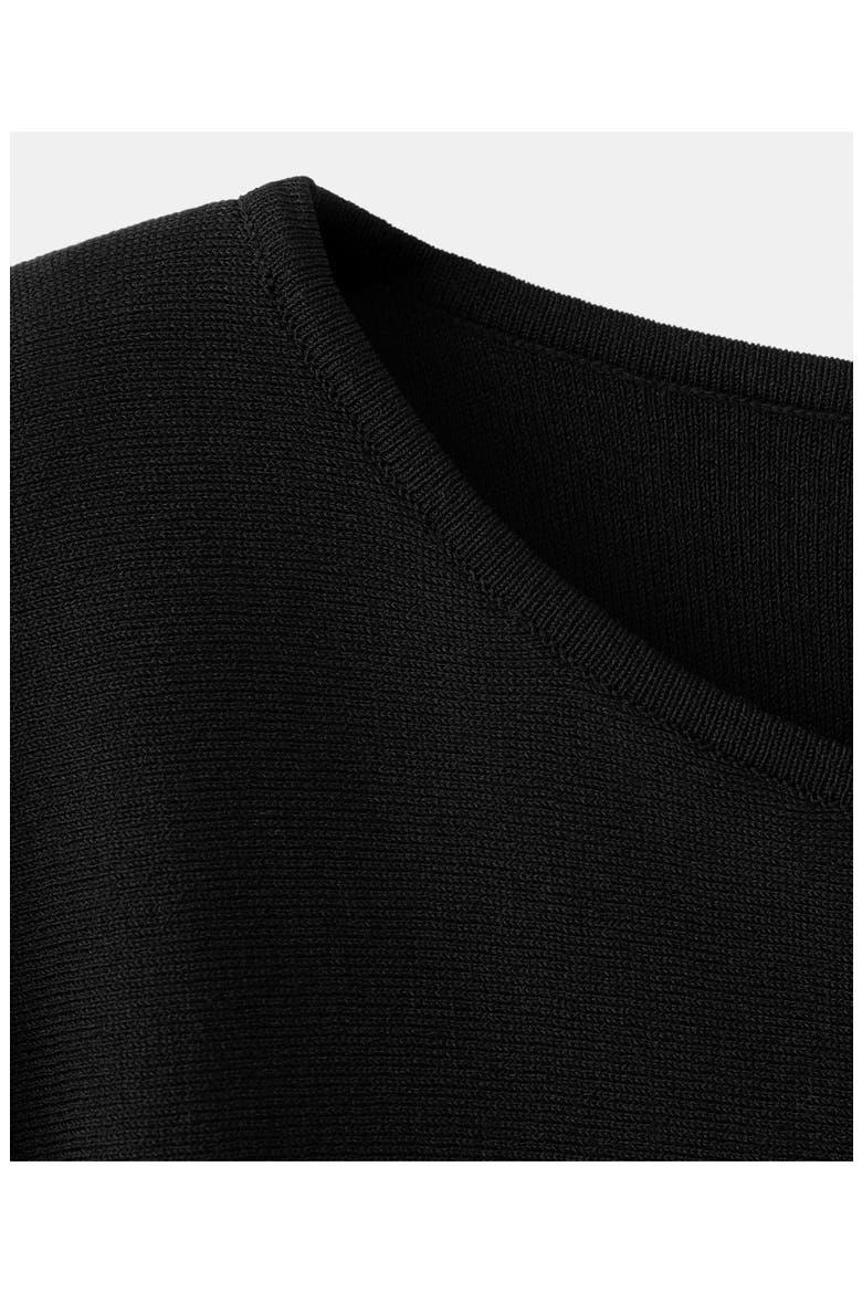 High-Low Knit Cape, Alternate, color, BLACK