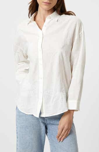 Mavi Jeans Floral Jacquard Cotton & Linen Button-Up Shirt