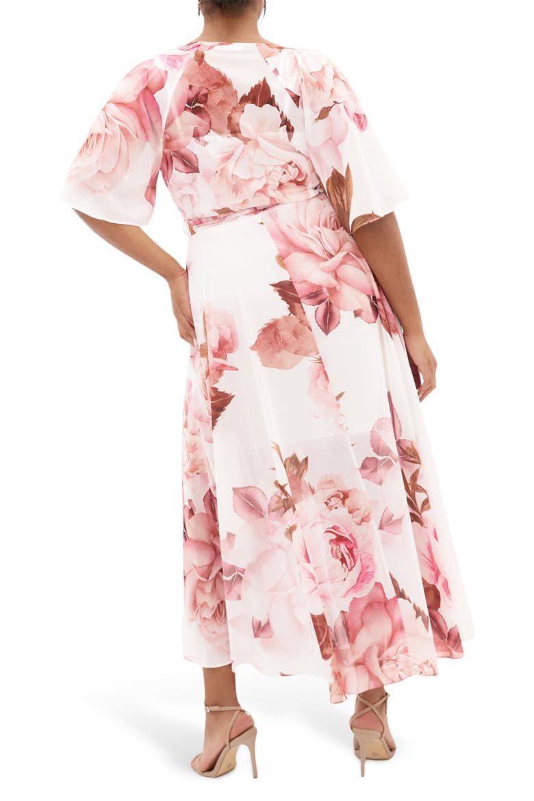 Lover's Lane Floral Tulip Hem Wrap Maxi Dress, Alternate, color, SUNLIT PETALS
