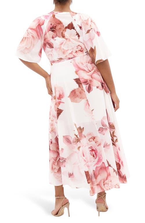 City Chic Lover's Lane Floral Tulip Hem Wrap Maxi Dress