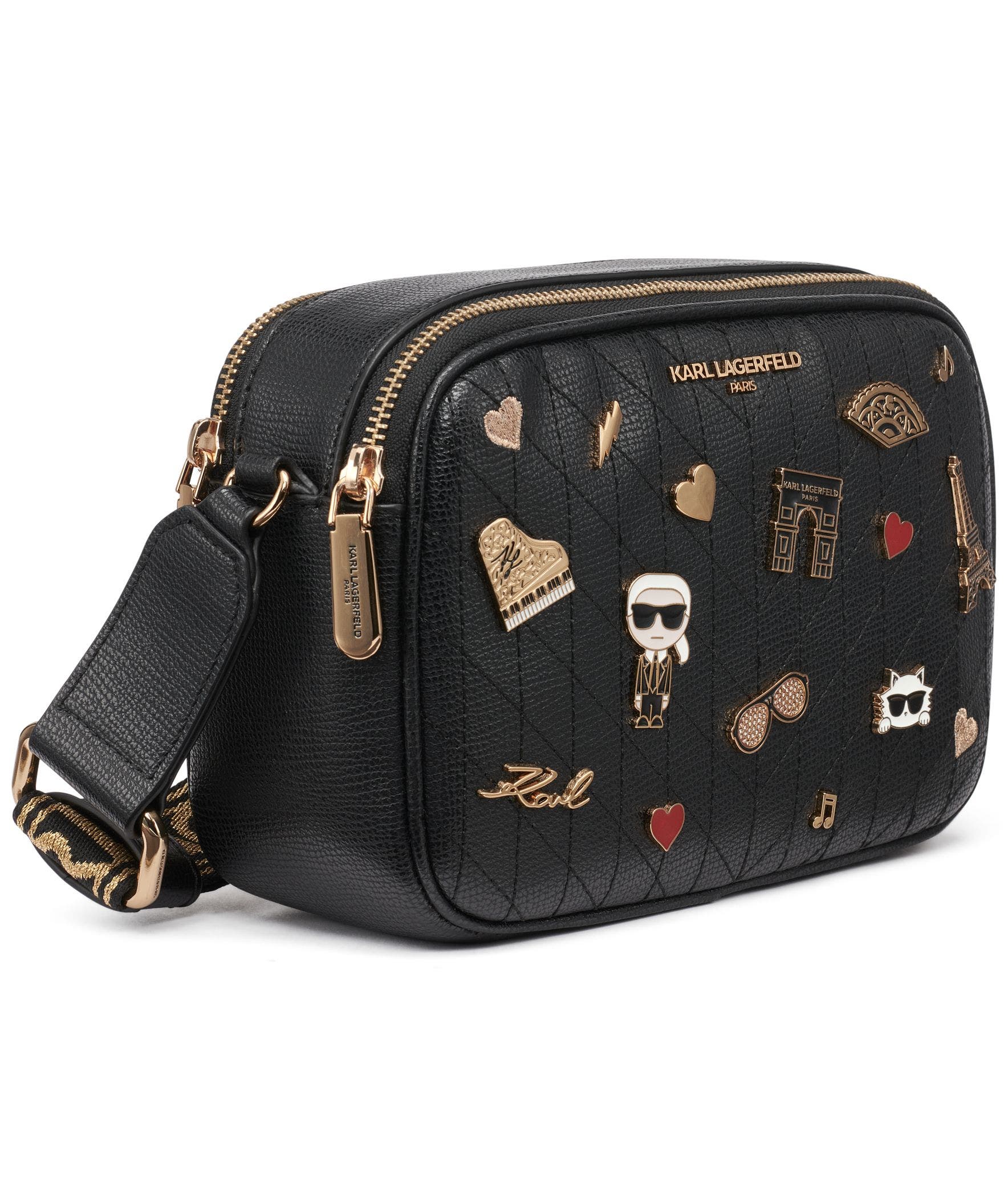 KARL LAGERFELD PARIS Maybelle Crossbody, Alternate, color, Black/Gold