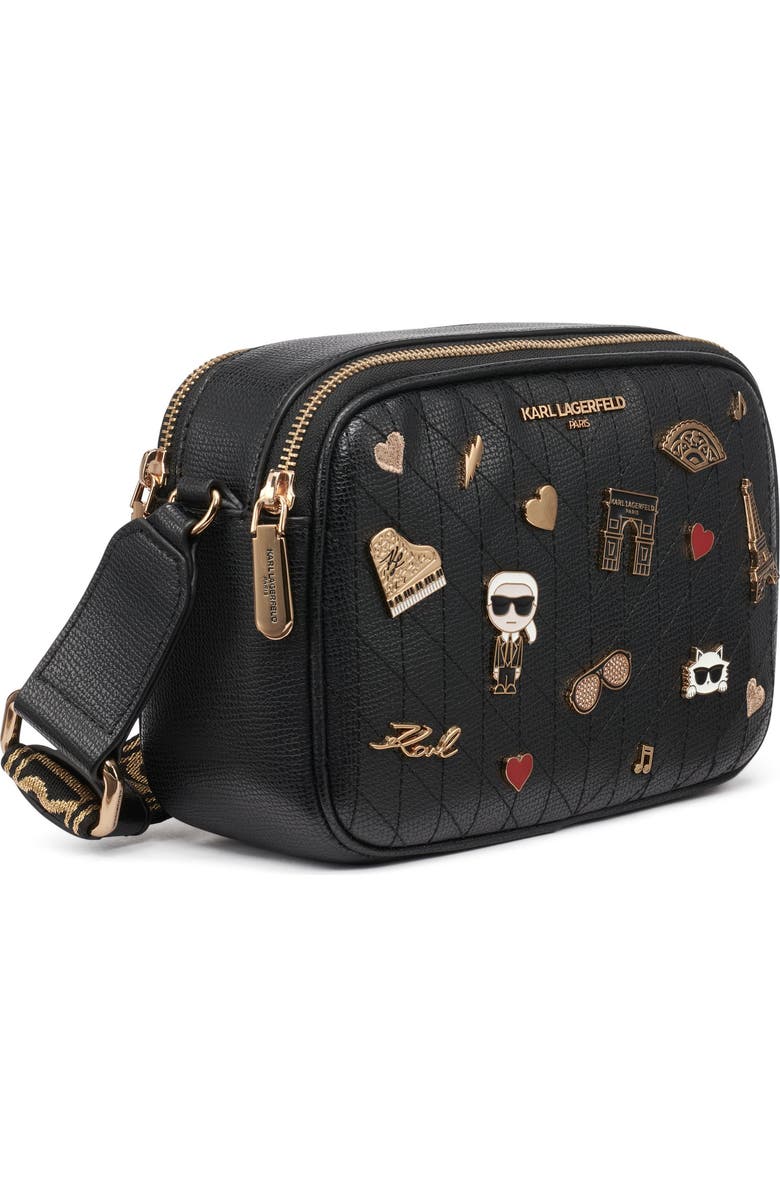 KARL LAGERFELD PARIS Maybelle Crossbody, Alternate, color, Black/Gold