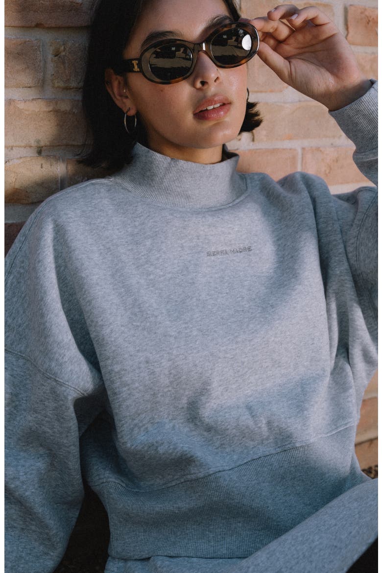 SportFleece Mock Neck Pullover, Alternate, color, Heather Grey