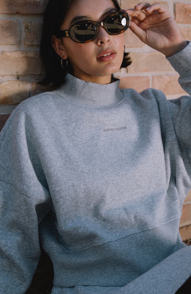 Sierra Madre Golf SportFleece Mock Neck Pullover, Alternate, color, Heather Grey