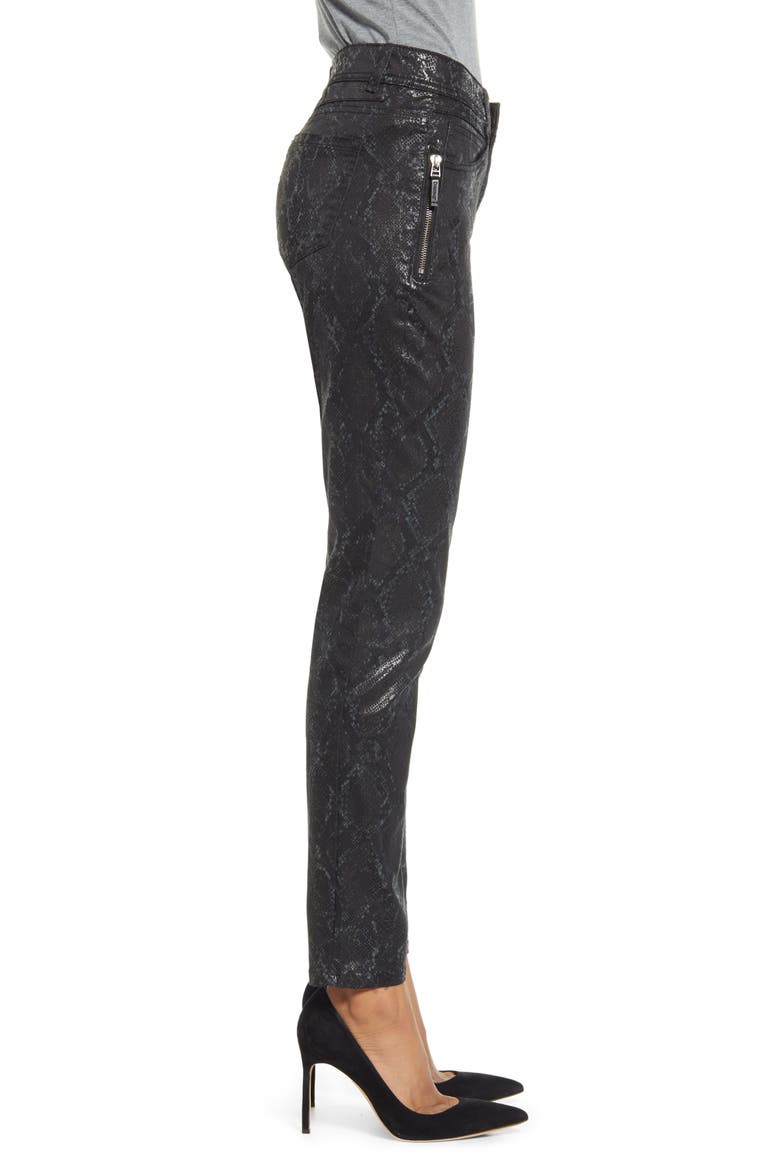 Ab-Solution Snake Print Side Zip Jeggings (Nordstrom Exclusive), Alternate, color, BLACK BLUE