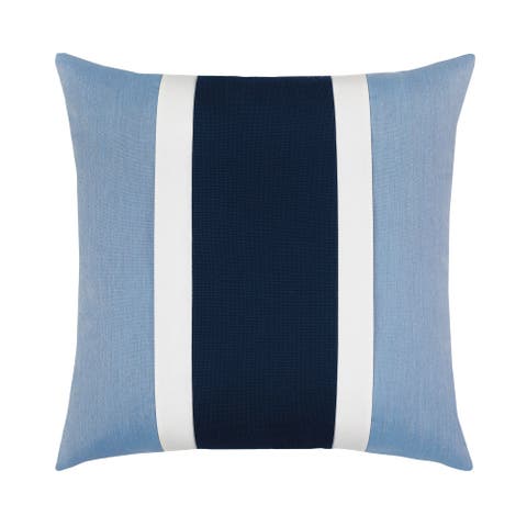 Nevis panelled dimensional banded Indoor & Outdoor Woven Accent Pillow