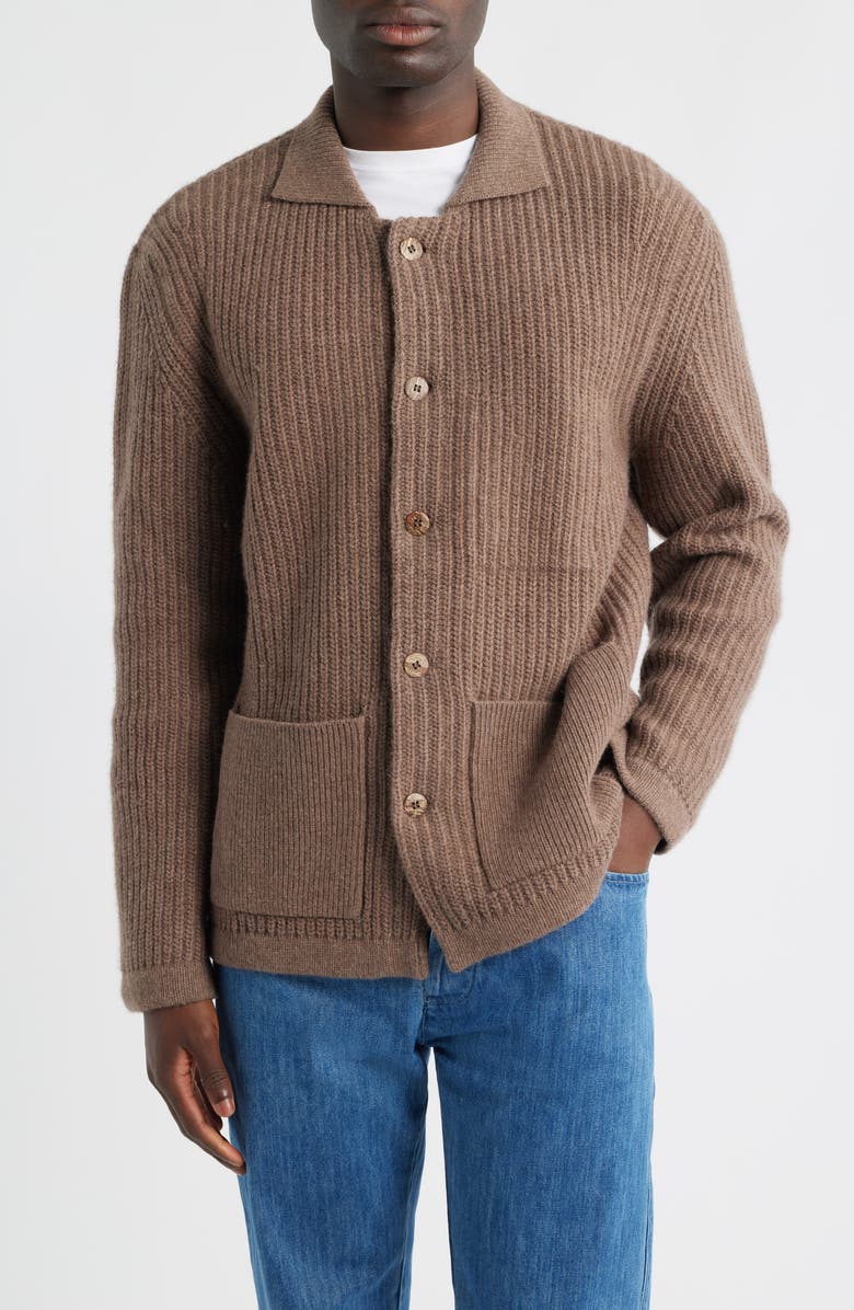 ALEX CRANE Kite Merino Wool Cardigan, Alternate, color, Coffee