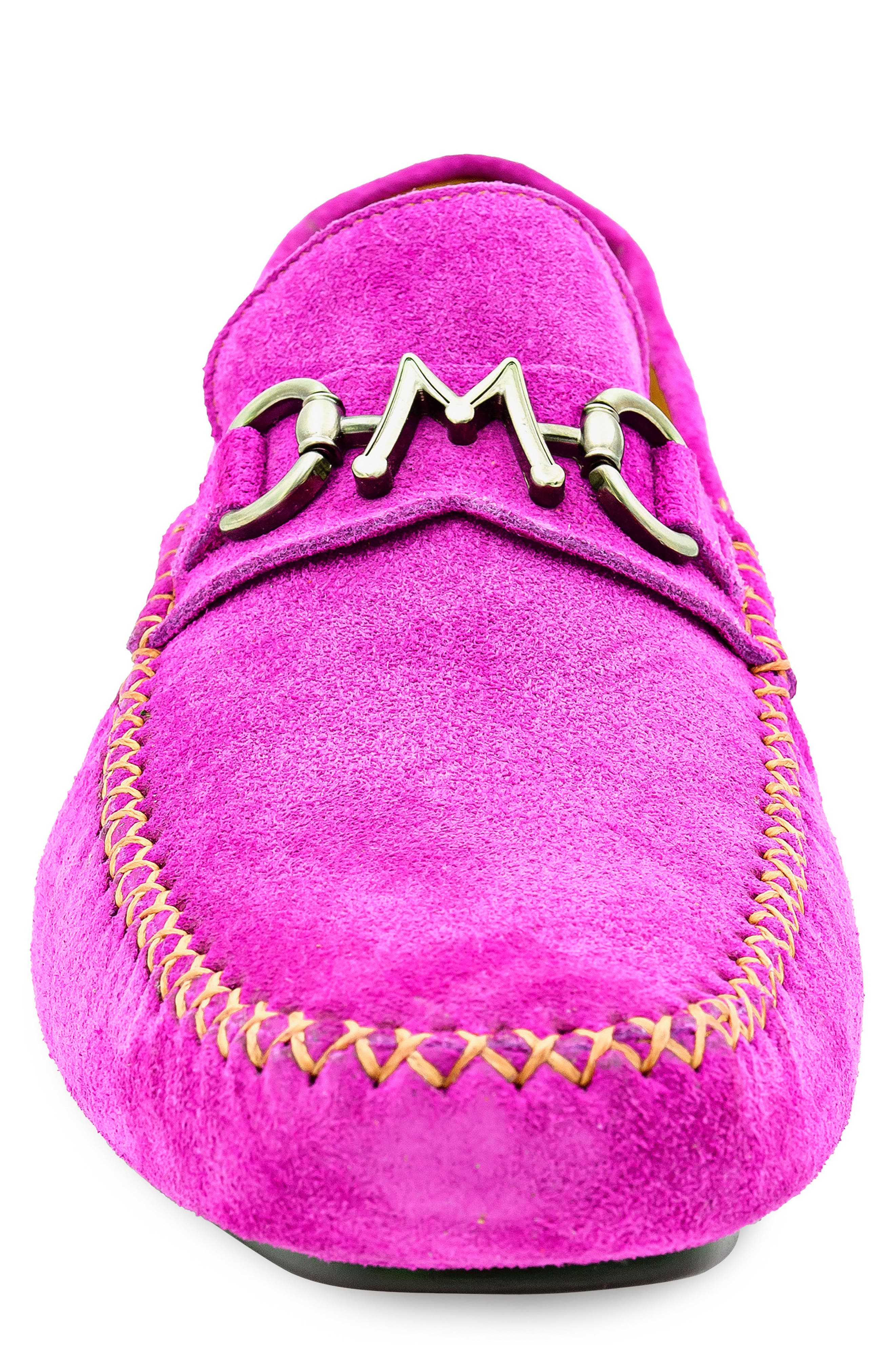 Initial Bit Ornament Leather Loafer, Alternate, color, PINK