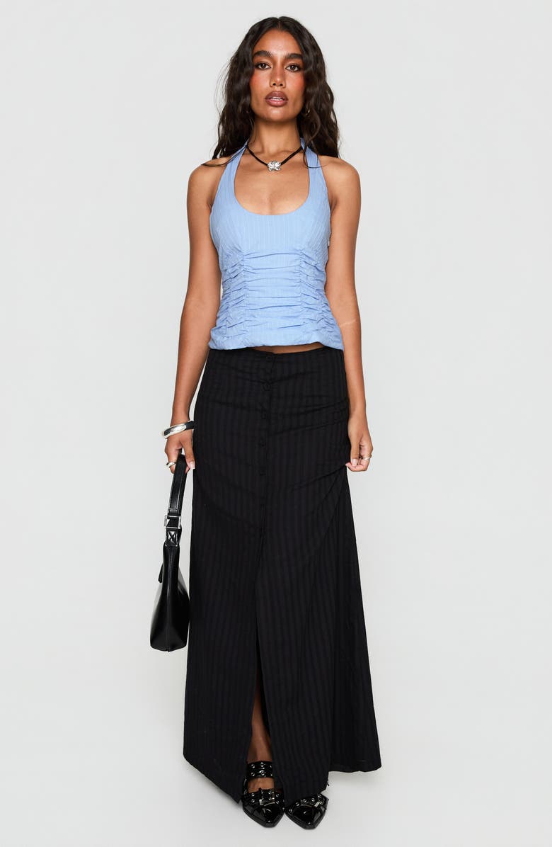 Princess Polly Nataliya Ruched Recycled Cotton Halter Top, Alternate, color, 