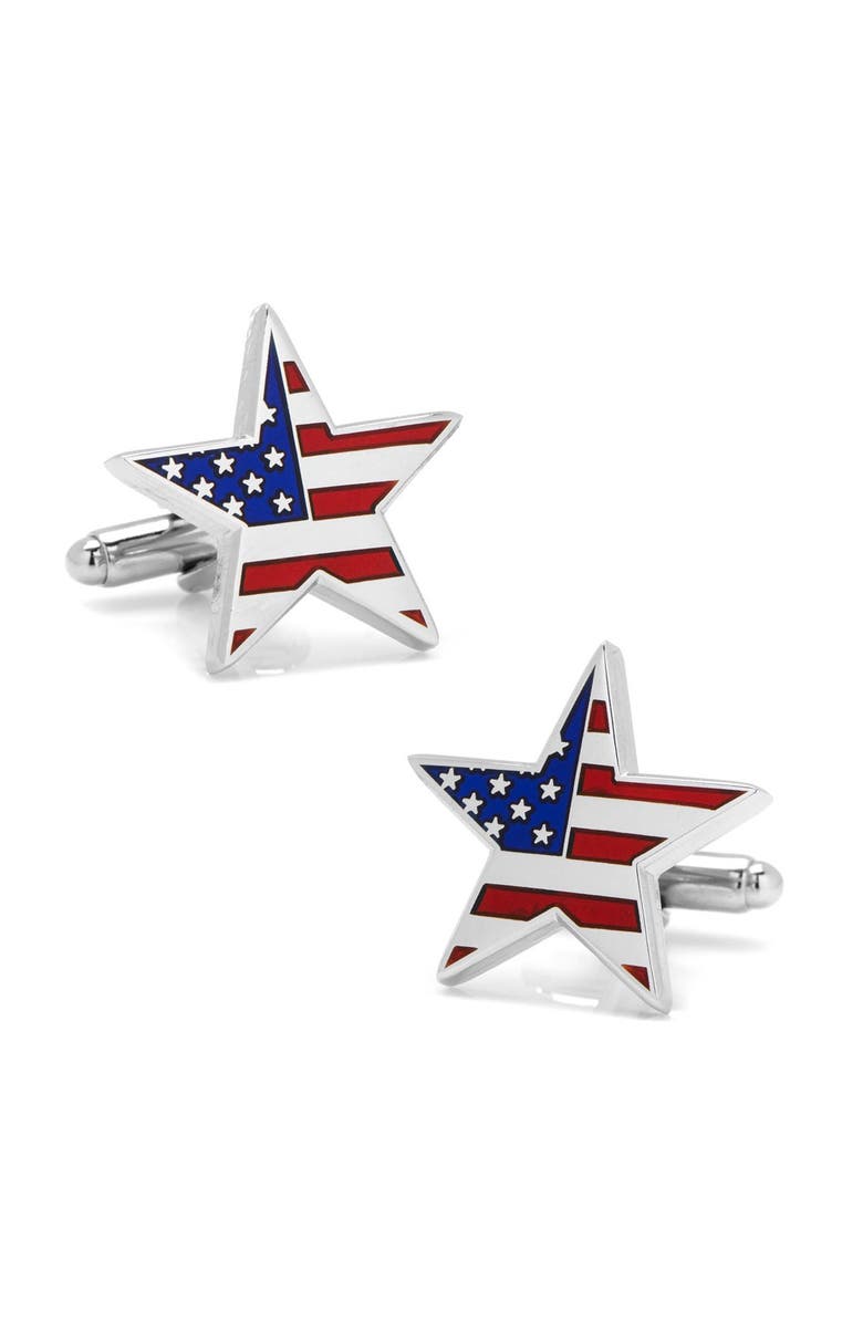 Cufflinks, Inc. American Flag Star Cuff Links, Main, color,