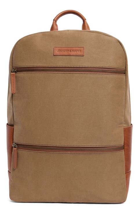 Antique Cotton Canvas & Leather Backpack