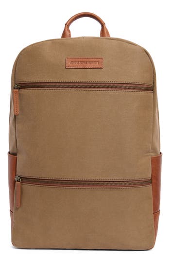 JOHNSTON & MURPHY JOHNSTON & MURPHY ANTIQUE COTTON CANVAS & LEATHER BACKPACK 