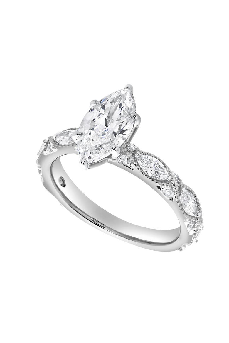 Althea 2.15CT Marquise Cut Lab Diamond Engagement Ring 14K Gold, Alternate, color, 14K White Gold