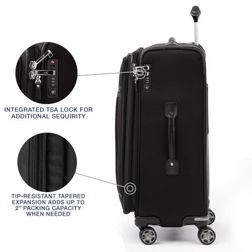 Travelpro Platinum Elite Softside Expandable Medium 25-inch Checked Luggage In Shadow Black
