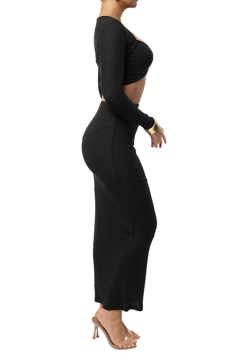 JLUXLABEL All About You Long Sleeve Crop Top & Skirt, Alternate, color, 