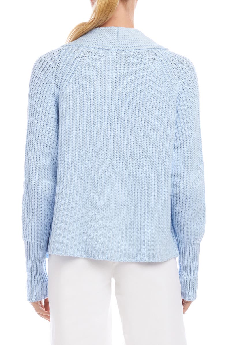 Karen Kane Rib Crop Cardigan, Alternate, color, Blue