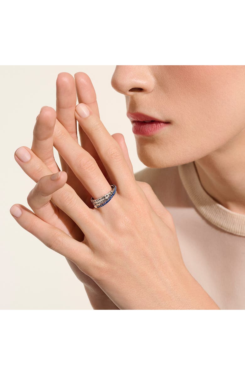 JH Essential Pavé Crossover Ring, Sterling Silver, Gemstones