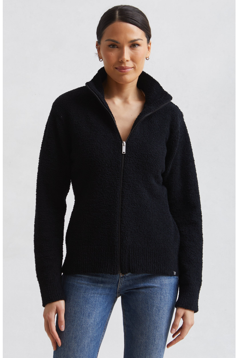 Womens Full Zip Sweater, Main, color, Black