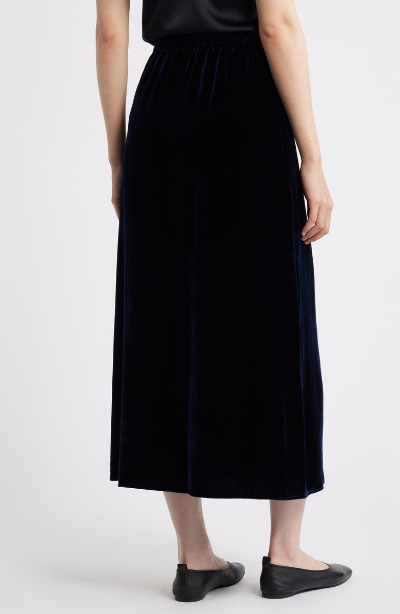 Eileen Fisher Velvet Midi A-Line Skirt, Alternate, color, Ink