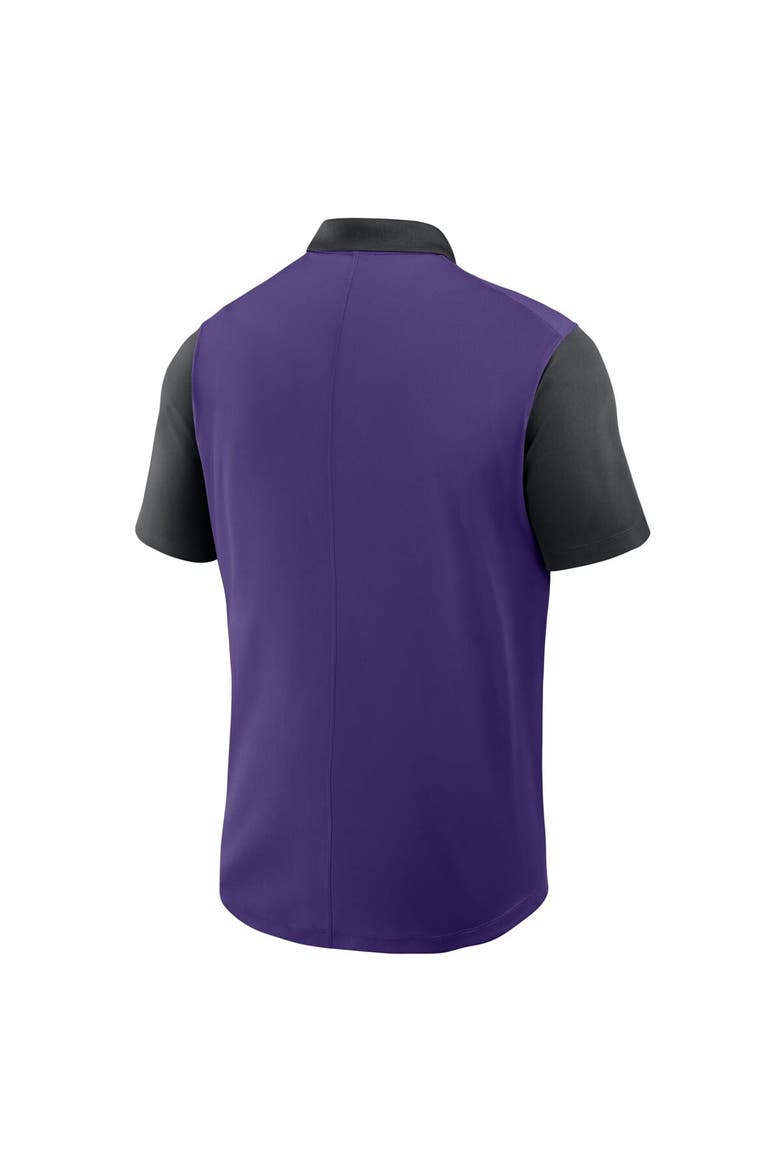 Men's Nike Purple/Black Tampa Bay Rays Cooperstown Collection Color-Block Victory Performance Polo, Alternate, color, Purple