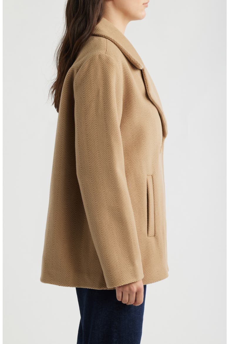 Wool Herringbone Swing Coat, Alternate, color, BISCUIT