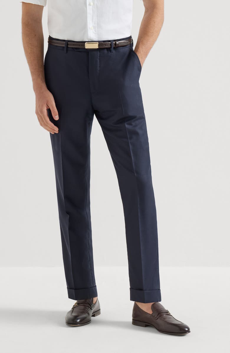 Brunello Cucinelli Lightweight cashmere trousers, Main, color, Navy Blue