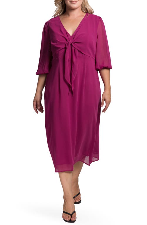 STANDARDS & PRACTICES STANDARDS & PRACTICES KENNA TIE FRONT CHIFFON MIDI DRESS