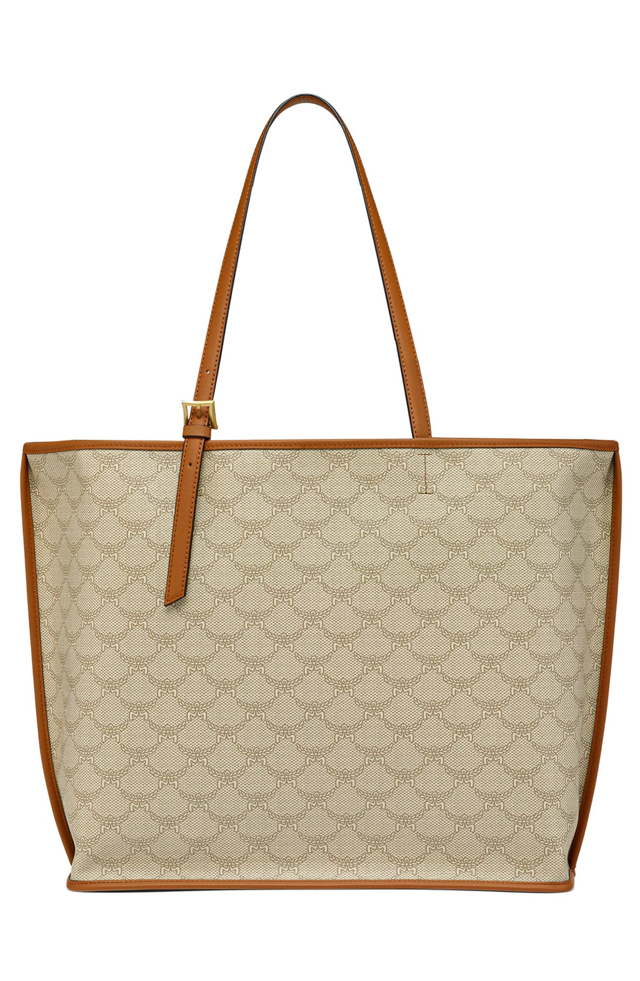 MCM Himmel Lauretos Coated Canvas Shopper Bag, Alternate, color, Oatmeal