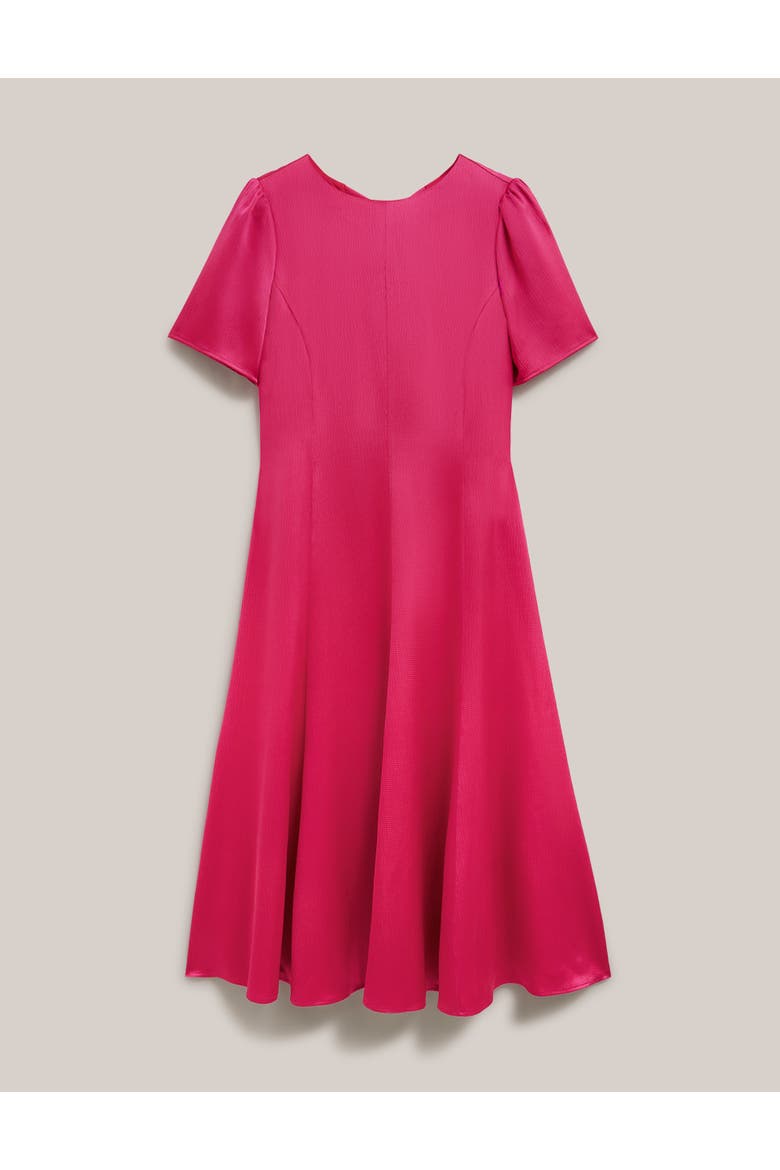 Camille Satin Midi Dress, Alternate, color, Brightpink