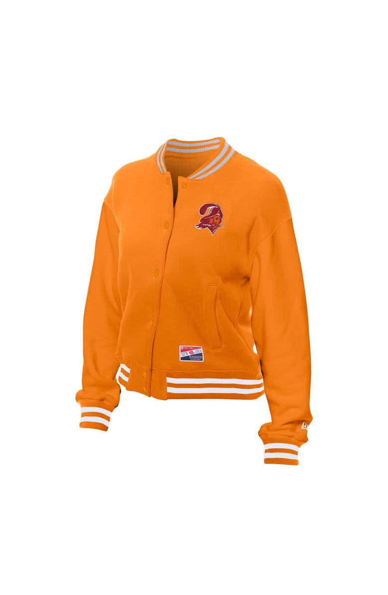 New Era Women's New Era Orange Tampa Bay Buccaneers Throwback Fleece Full-Snap Jacket, Alternate, color,