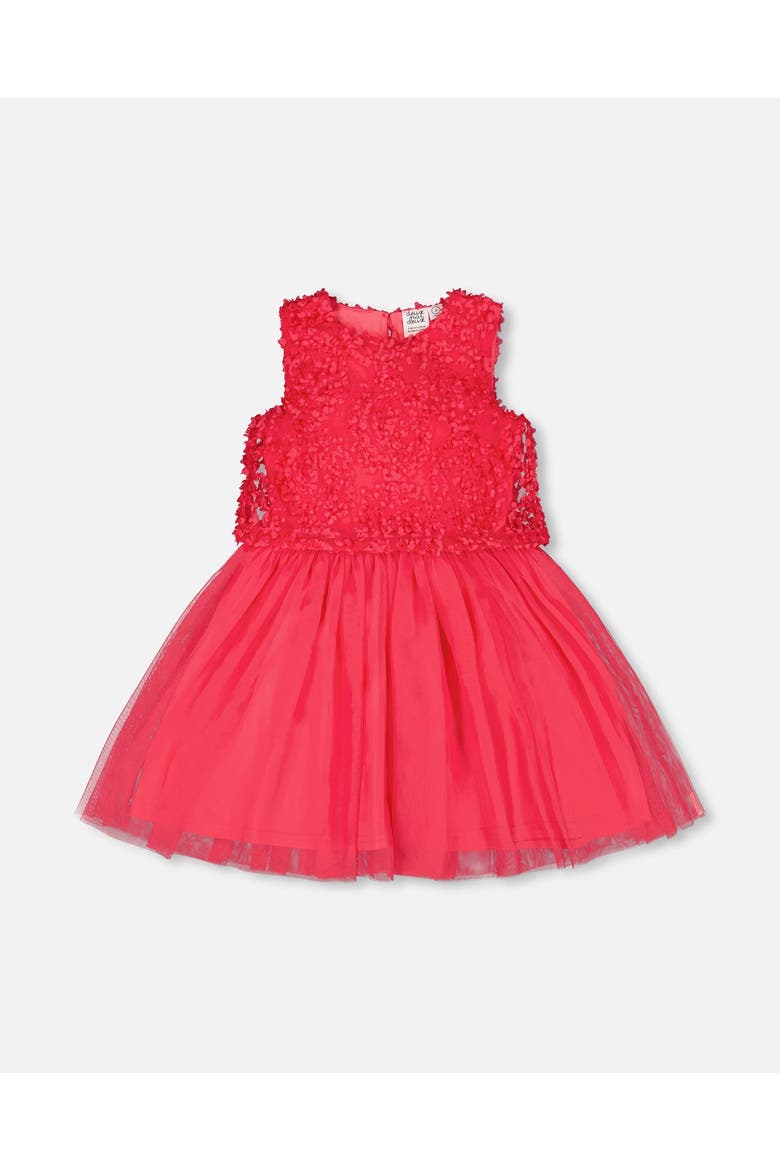 Sleeveless Textured Rosette Dress, Main, color, Pink