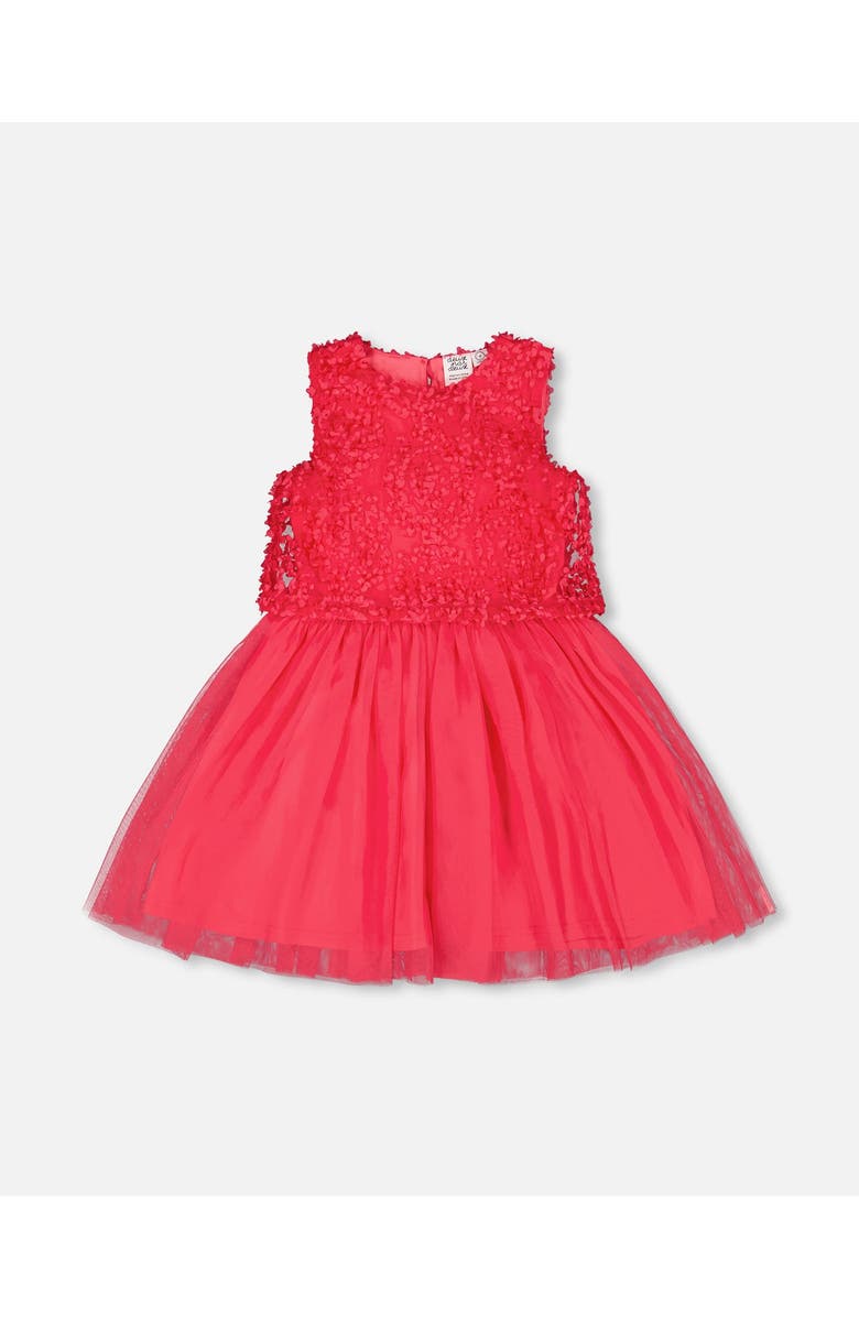 Deux par Deux Sleeveless Textured Rosette Dress, Main, color, Pink