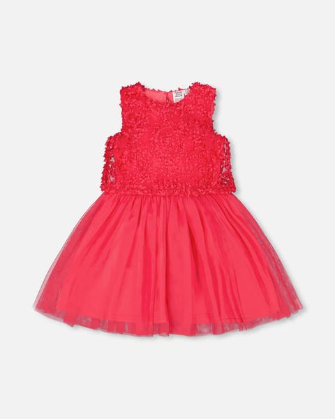 Sleeveless Textured Rosette Dress (Toddler, Little Kid & Big Kid)