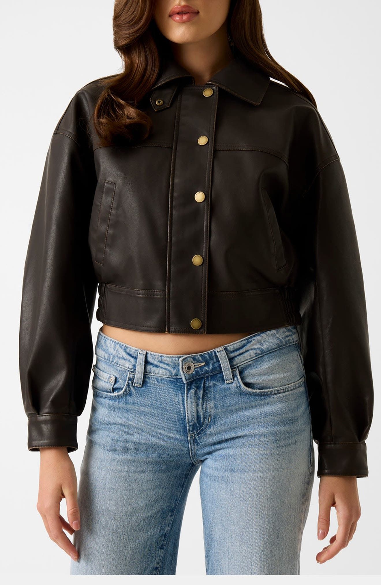 Clelia Crop Faux Leather Jacket