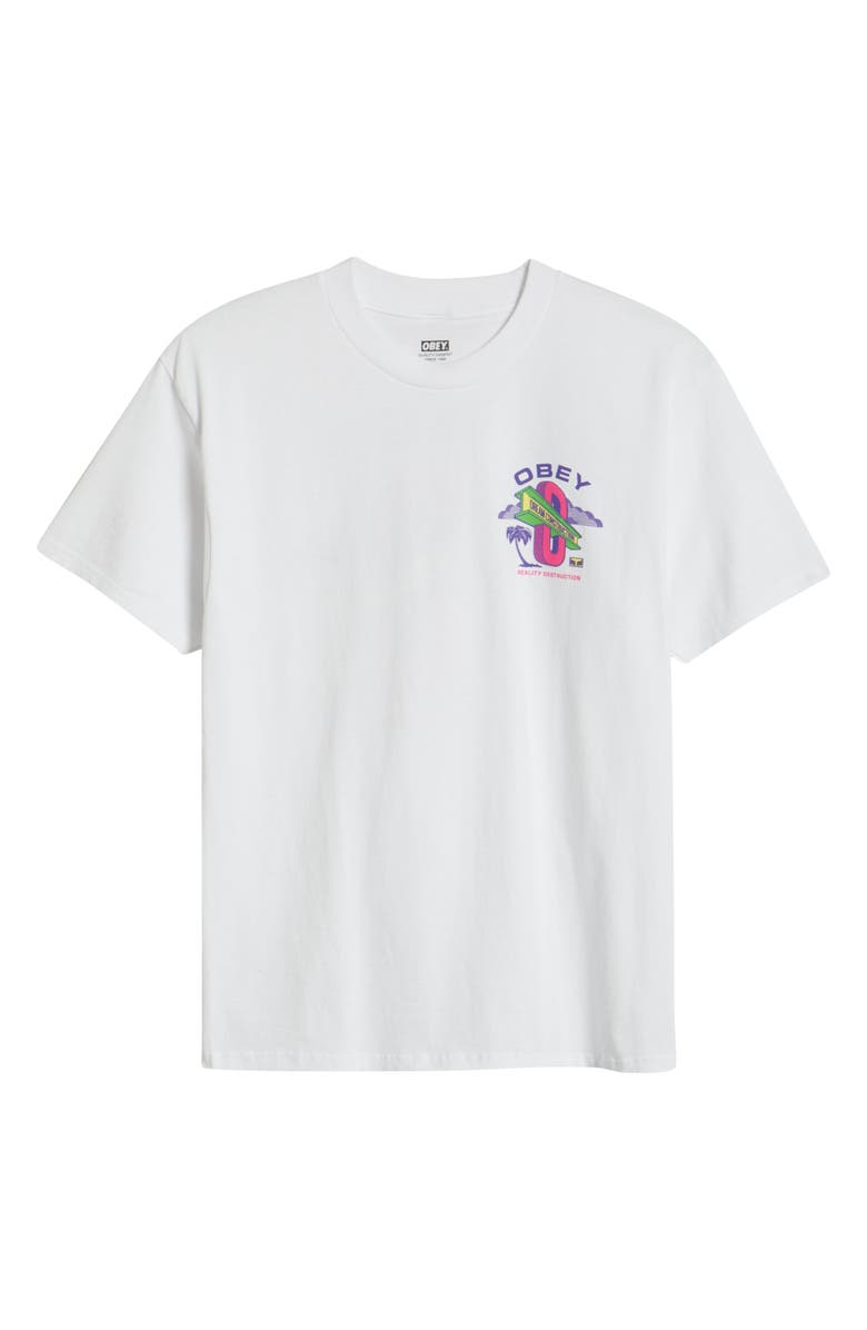 Obey Dream Construction Cotton Graphic T-Shirt, Alternate, color, White