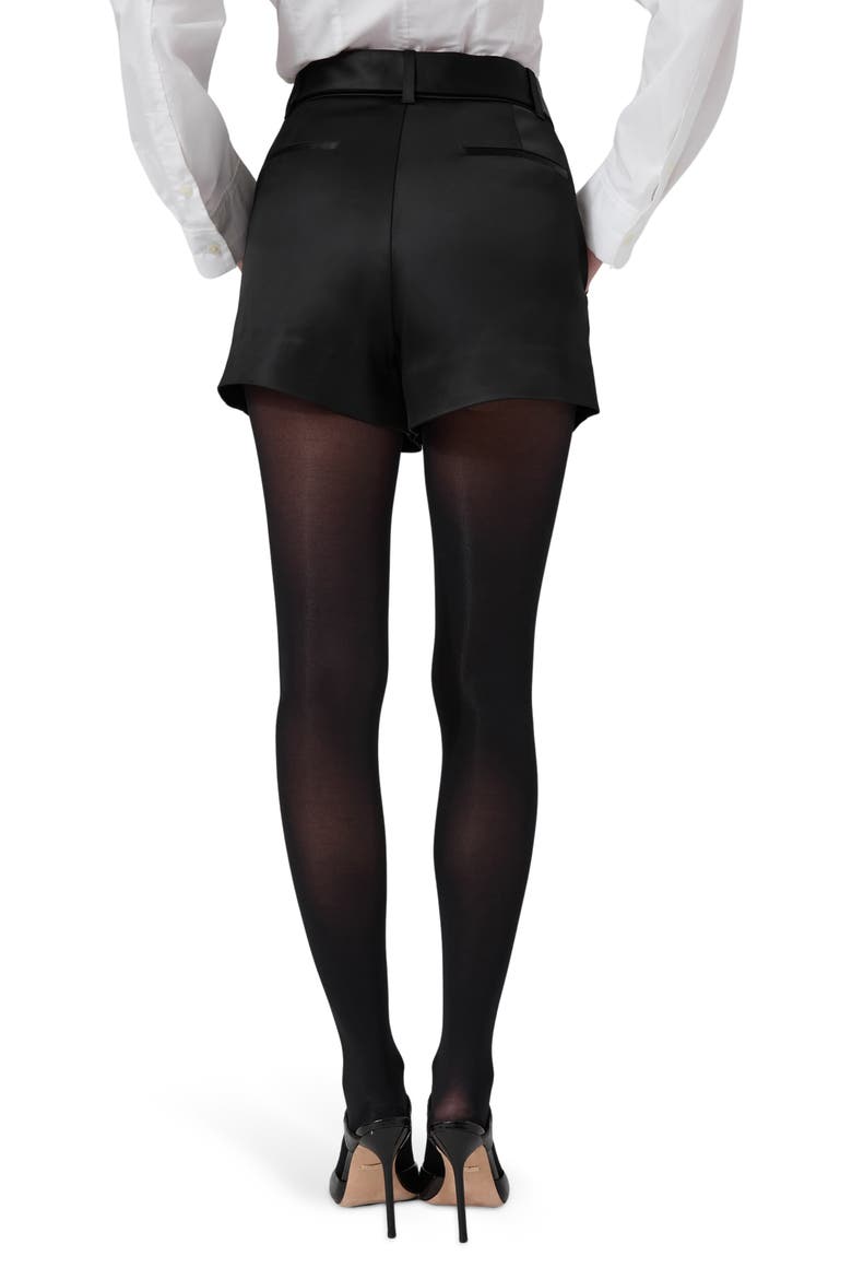 Maggie Satin High Waist Shorts, Alternate, color, JBLACK-BLACK