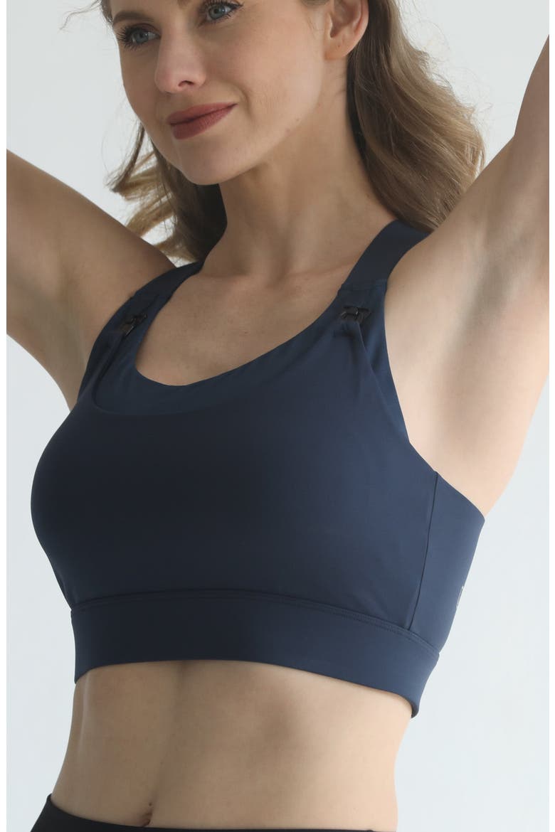 Venice High Impact Full Coverage Nursing Sports Bra, Alternate, color, Navy
